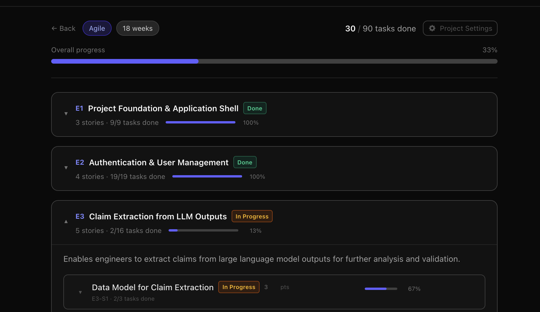 VixenWorks agent-driven project board structured backlog ready for autonomous execution